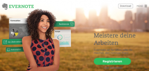 Startseite von Evernote.com: "Meistere Deine Arbeit" (Foto: Screenshot)