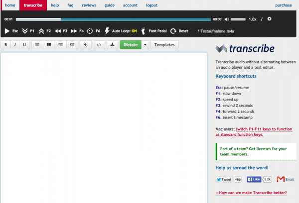 transcriva m4a